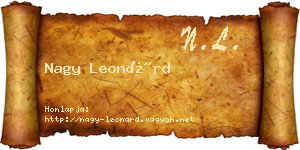 Nagy Leonárd névjegykártya